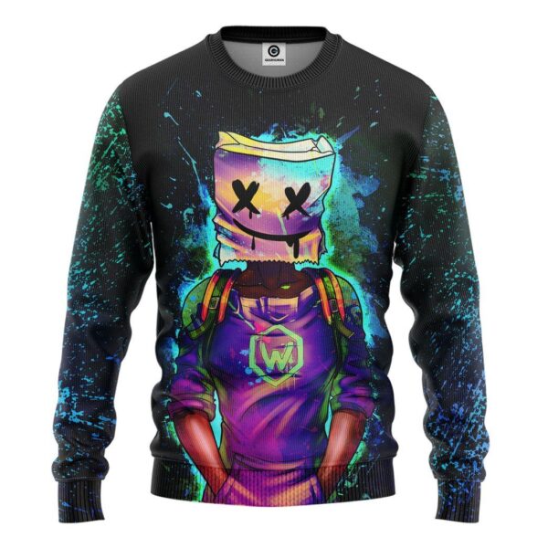 GearHuman 3D Marshmello EDM Custom Shirt GR120119 3D Apparel Long Sleeve S 