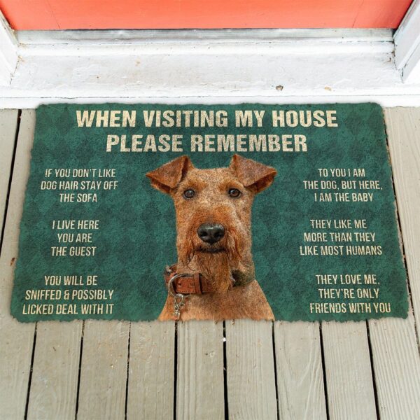 GearHuman 3D Please Remember Airedale Terrier Dogs House Rules Custom Doormat GR220161 Doormat