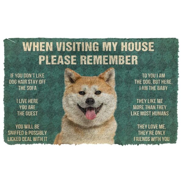 GearHuman 3D Please Remember Akita Dogs House Rules Custom Doormat GR220166 Doormat Doormat S(15,8''x23,6'')