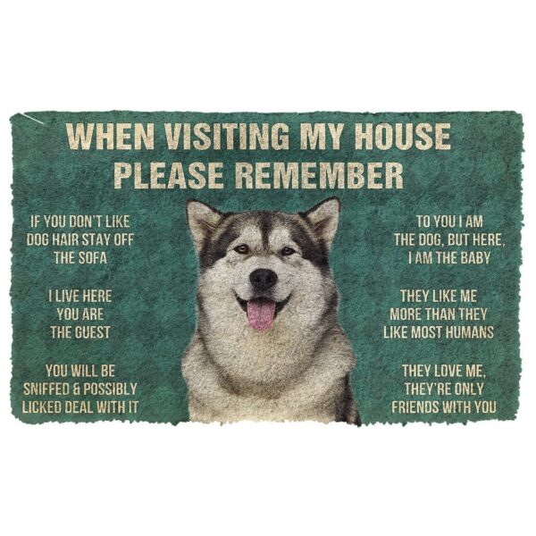 GearHuman 3D Please Remember Alaskan Malamute Dogs House Rules Custom Doormat GR220165 Doormat Doormat S(15,8''x23,6'')
