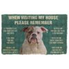 GearHuman 3D Please Remember American Bulldog Dog's House Rules Custom Doormat GR220164 Doormat Doormat S(15,8''x23,6'')