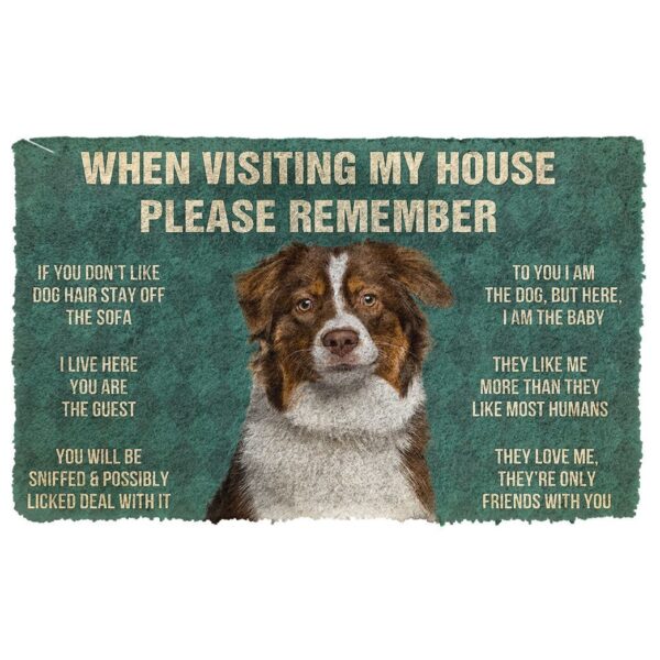 GearHuman 3D Please Remember Australian Shepherd Dogs House Rules Custom Doormat GR220167 Doormat Doormat S(15,8''x23,6'')