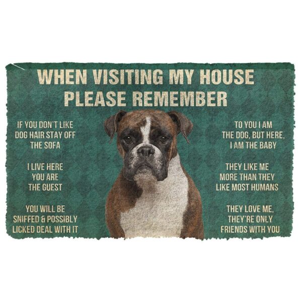GearHuman 3D Please Remember Boxer Dog's House Rules Doormat GR200112 Doormat Doormat S(15,8''x23,6'') 