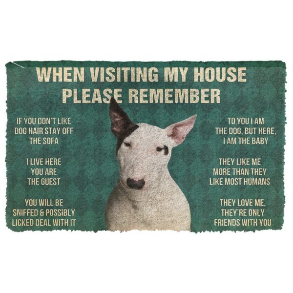 GearHuman 3D Please Remember Bull Terrier Dog's House Rules Doormat GR200113 Doormat Doormat S(15,8''x23,6'') 
