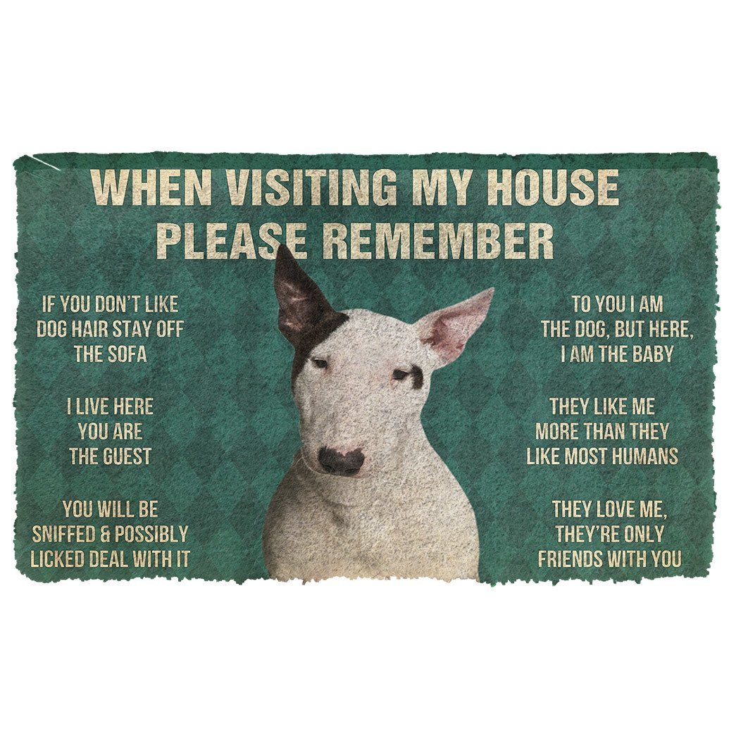 GearHuman 3D Please Remember Bull Terrier Dog's House Rules Doormat GR200113 Doormat Doormat S(15,8''x23,6'')