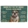 GearHuman 3D Please Remember Bulldog Dog's House Rules Doormat GR20013 Doormat Doormat S(15,8''x23,6'') 