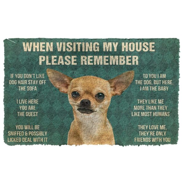 GearHuman 3D Please Remember Chihuahua Dogs House Rules Custom Doormat GR220160 Doormat Doormat S(15,8''x23,6'')