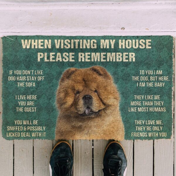 GearHuman 3D Please Remember ChowChow Dog's House Rules Doormat GR20018 Doormat 