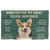 GearHuman 3D Please Remember Corgi Dog's House Rules Doormat GR20019 Doormat Doormat S(15,8''x23,6'') 