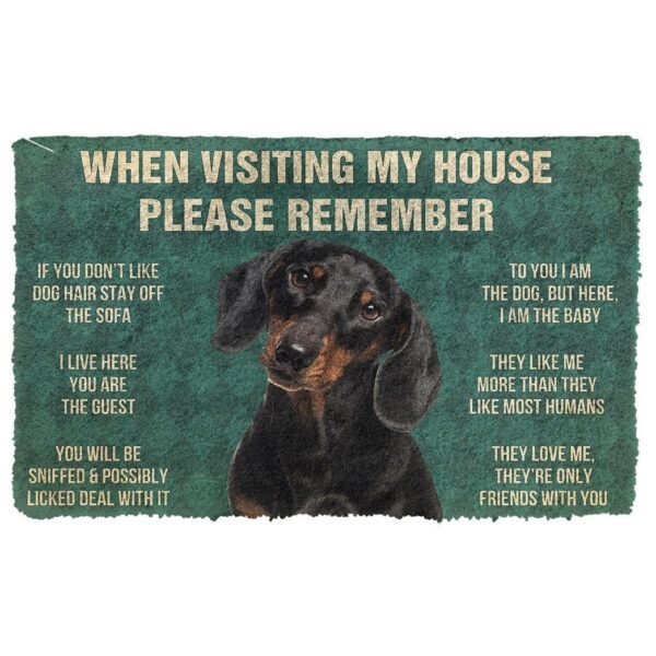 GearHuman 3D Please Remember Dachshunds Dog's House Rules Doormat GR20014 Doormat Doormat S(15,8''x23,6'') 