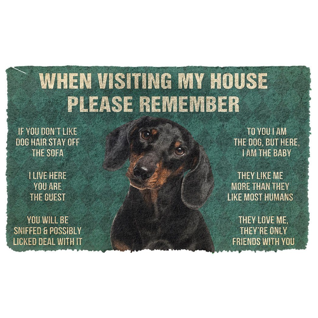 GearHuman 3D Please Remember Dachshunds Dog's House Rules Doormat GR20014 Doormat Doormat S(15,8''x23,6'')