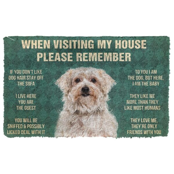 GearHuman 3D Please Remember Dandie Dinmont Terrier Dogs House Rules Doormat GV22017 Doormat Doormat S(15,8''x23,6'')