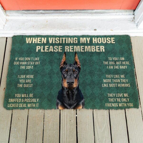 GearHuman 3D Please Remember Doberman Pinscher Dogs House Rules Doormat GV22018 Doormat