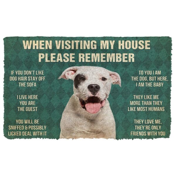 GearHuman 3D Please Remember Dogo Argentino Dog's House Rules Doormat GW220136 Doormat Doormat S(15,8''x23,6'') 