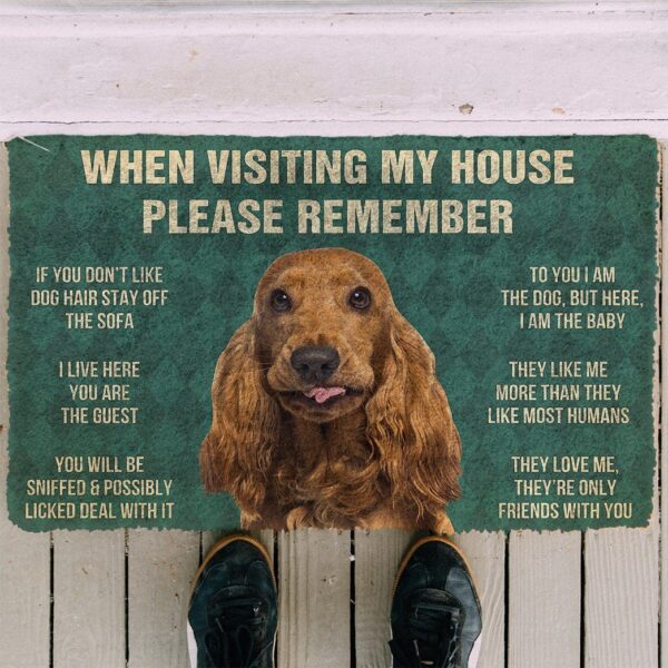 GearHuman 3D Please Remember English Cocker Spaniel Dogs House Rules Doormat GV250115 Doormat