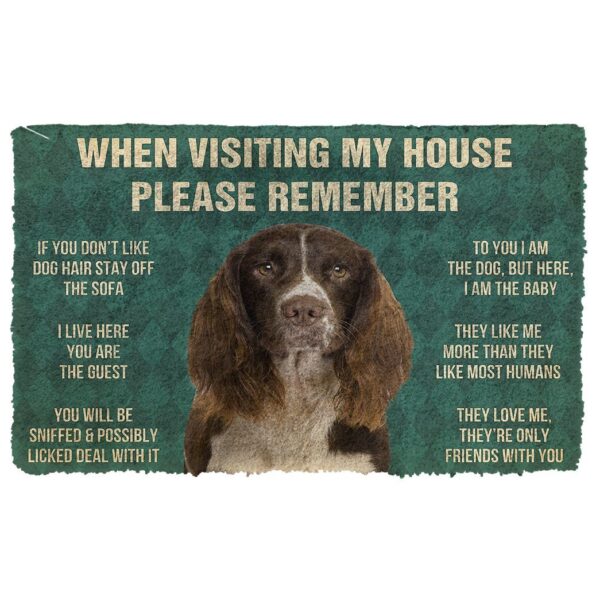 GearHuman 3D Please Remember English Springer Spaniel Dogs House Rules Doormat GV250118 Doormat Doormat S(15,8''x23,6'')