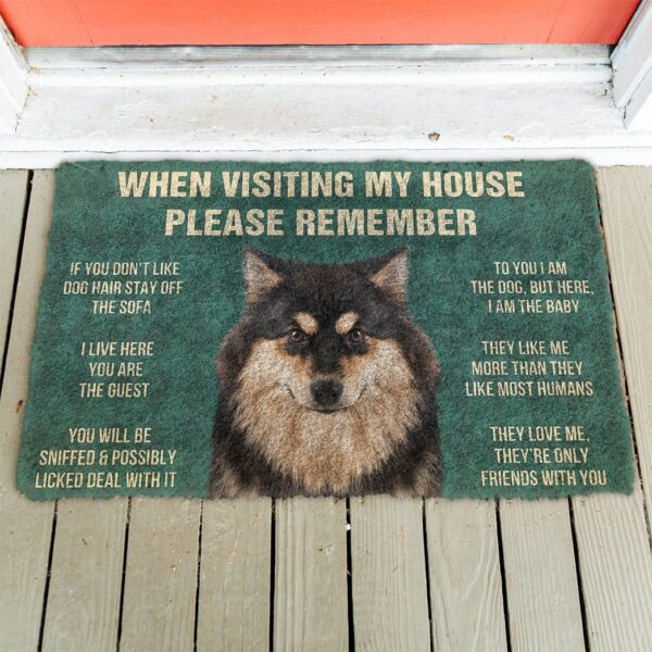 GearHuman 3D Please Remember Finnish Lapphund Dogs House Rules Doormat GV250160 Doormat