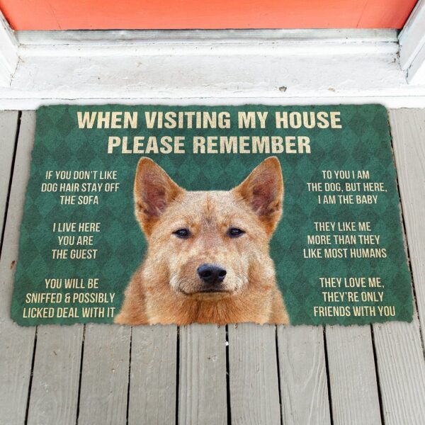 GearHuman 3D Please Remember Finnish Spitz Dogs House Rules Doormat GV250159 Doormat