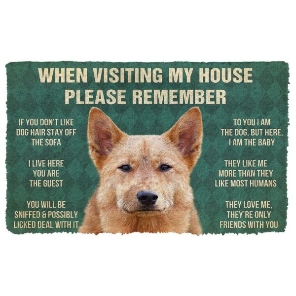 GearHuman 3D Please Remember Finnish Spitz Dogs House Rules Doormat GV250159 Doormat Doormat S(15,8''x23,6'')