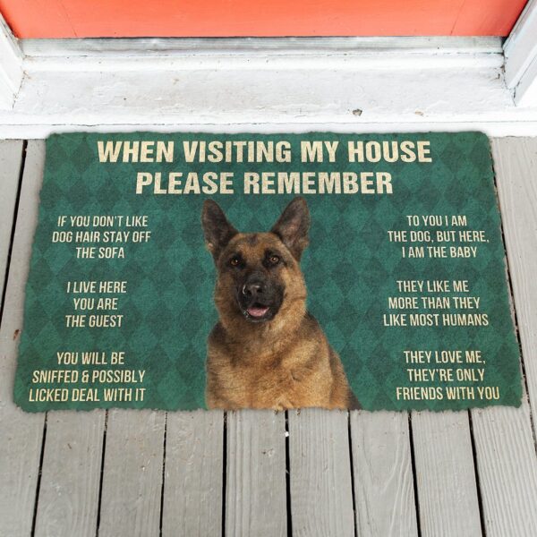 GearHuman 3D Please Remember German Shepherd Dog's House Rules Doormat GW220199 Doormat 
