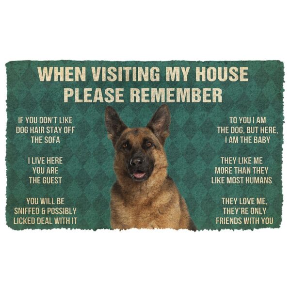GearHuman 3D Please Remember German Shepherd Dog's House Rules Doormat GW220199 Doormat Doormat S(15,8''x23,6'') 