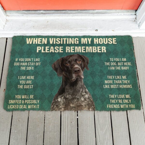 GearHuman 3D Please Remember German Shorthaired Pointers Dog's House Rules Doormat GW220135 Doormat 