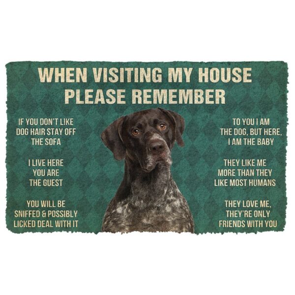 GearHuman 3D Please Remember German Shorthaired Pointers Dog's House Rules Doormat GW220135 Doormat Doormat S(15,8''x23,6'') 