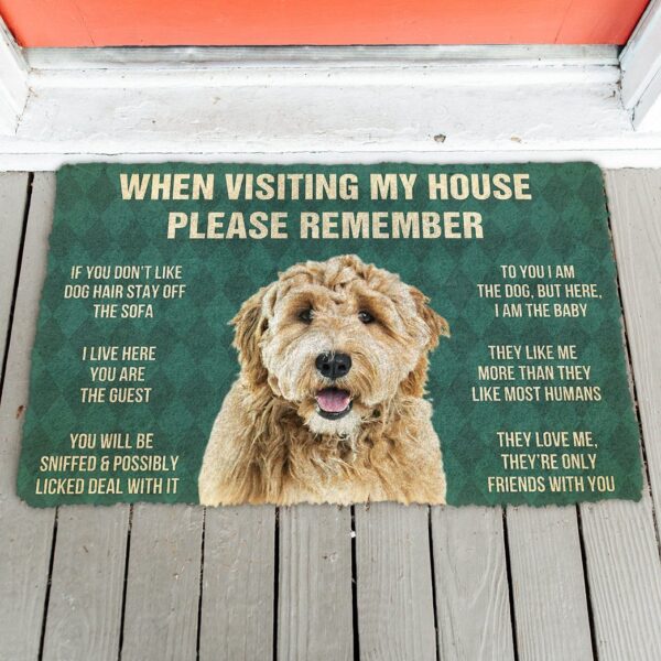 GearHuman 3D Please Remember Goldendoodle Dogs House Rules Doormat GV250123 Doormat