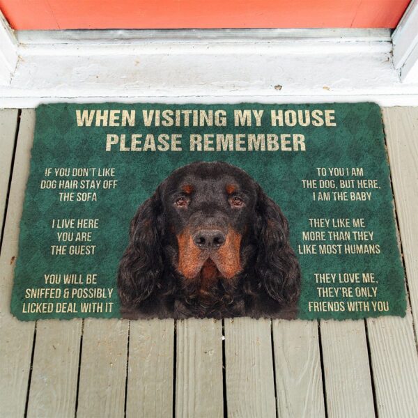 GearHuman 3D Please Remember Gordon Setter Dogs House Rules Doormat GV250156 Doormat