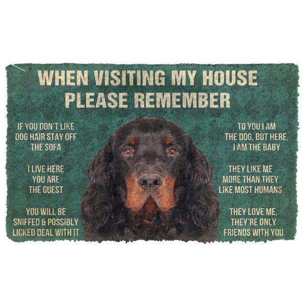 GearHuman 3D Please Remember Gordon Setter Dogs House Rules Doormat GV250156 Doormat Doormat S(15,8''x23,6'')