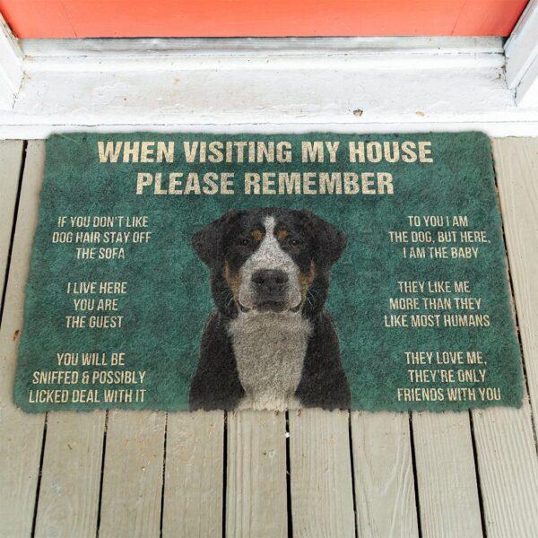 GearHuman 3D Please Remember Greater Swiss Mountain Dogs House Rules Doormat GV250155 Doormat