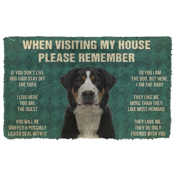 GearHuman 3D Please Remember Greater Swiss Mountain Dogs House Rules Doormat GV250155 Doormat Doormat S(15,8''x23,6'')