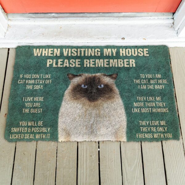 GearHuman 3D Please Remember Himalayan Cats House Rules Doormat GV260113 Doormat