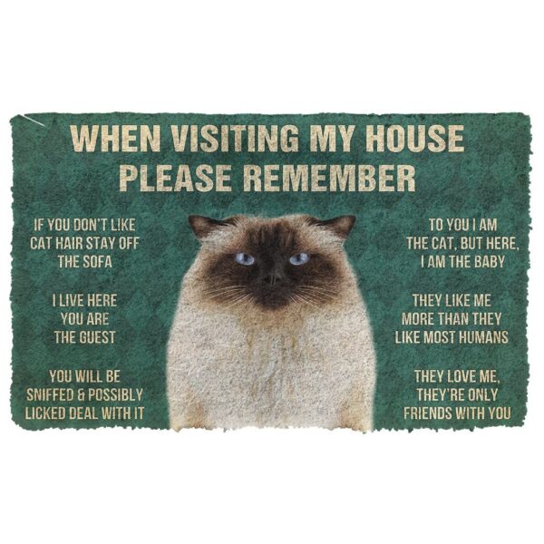 GearHuman 3D Please Remember Himalayan Cats House Rules Doormat GV260113 Doormat Doormat S(15,8''x23,6'')