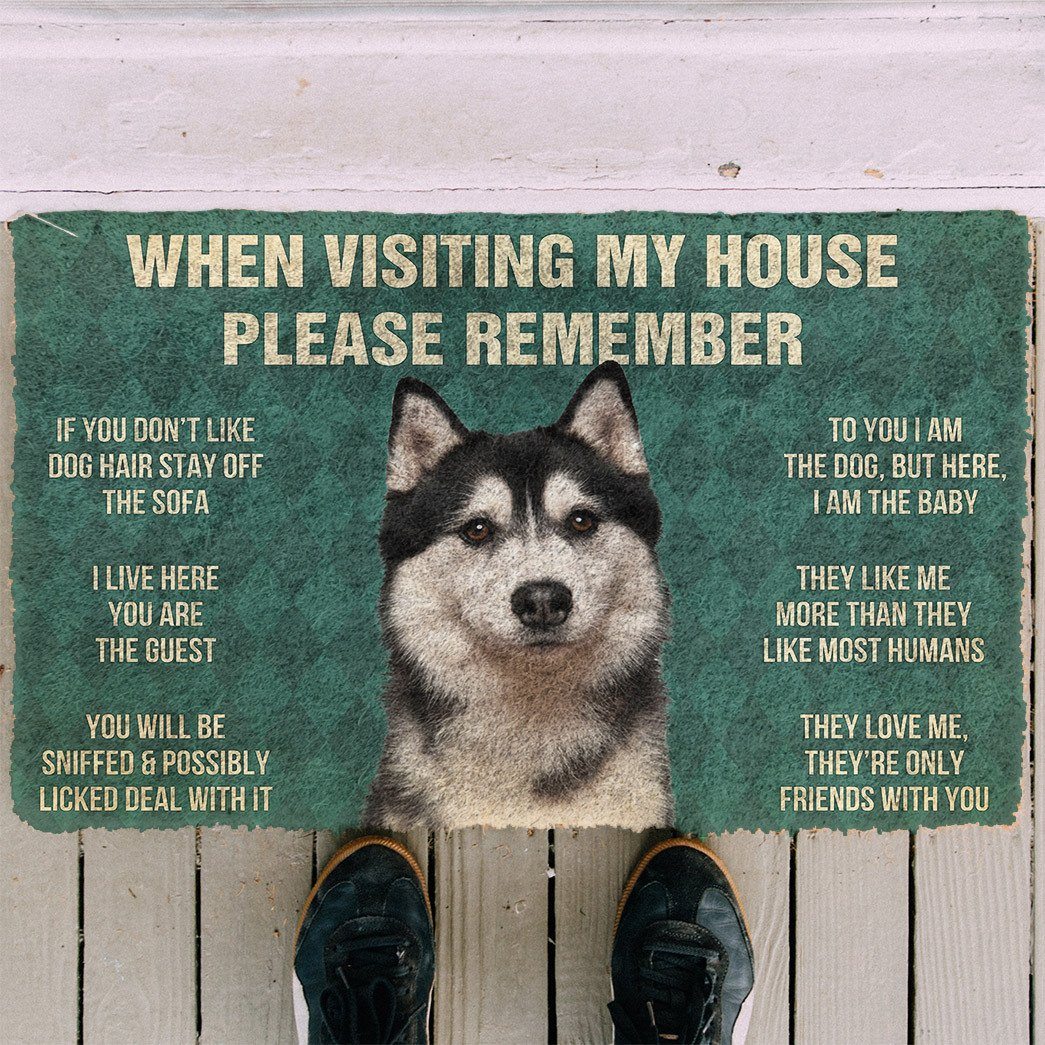 GearHuman 3D Please Remember Husky Dog's House Rules Doormat GR200110 Doormat