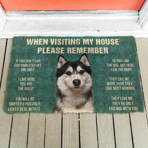GearHuman 3D Please Remember Husky Dog's House Rules Doormat GR200110 Doormat
