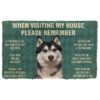 GearHuman 3D Please Remember Husky Dog's House Rules Doormat GR200110 Doormat Doormat S(15,8''x23,6'') 