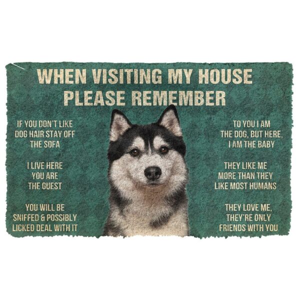 GearHuman 3D Please Remember Husky Dog's House Rules Doormat GR200110 Doormat Doormat S(15,8''x23,6'') 