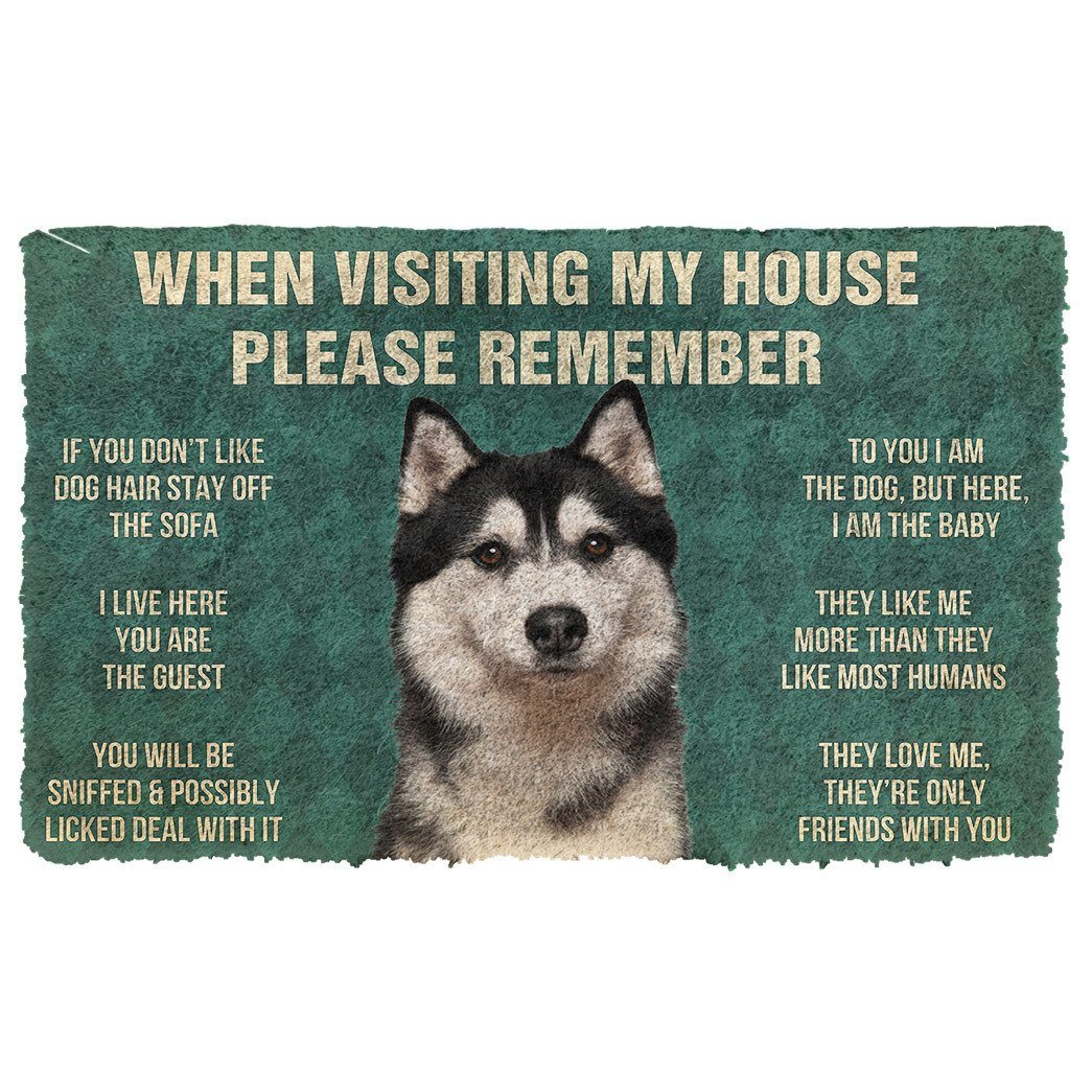 GearHuman 3D Please Remember Husky Dog's House Rules Doormat GR200110 Doormat Doormat S(15,8''x23,6'')