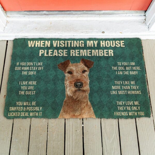 GearHuman 3D Please Remember Irish Terrier Dogs House Rules Doormat GV250152 Doormat