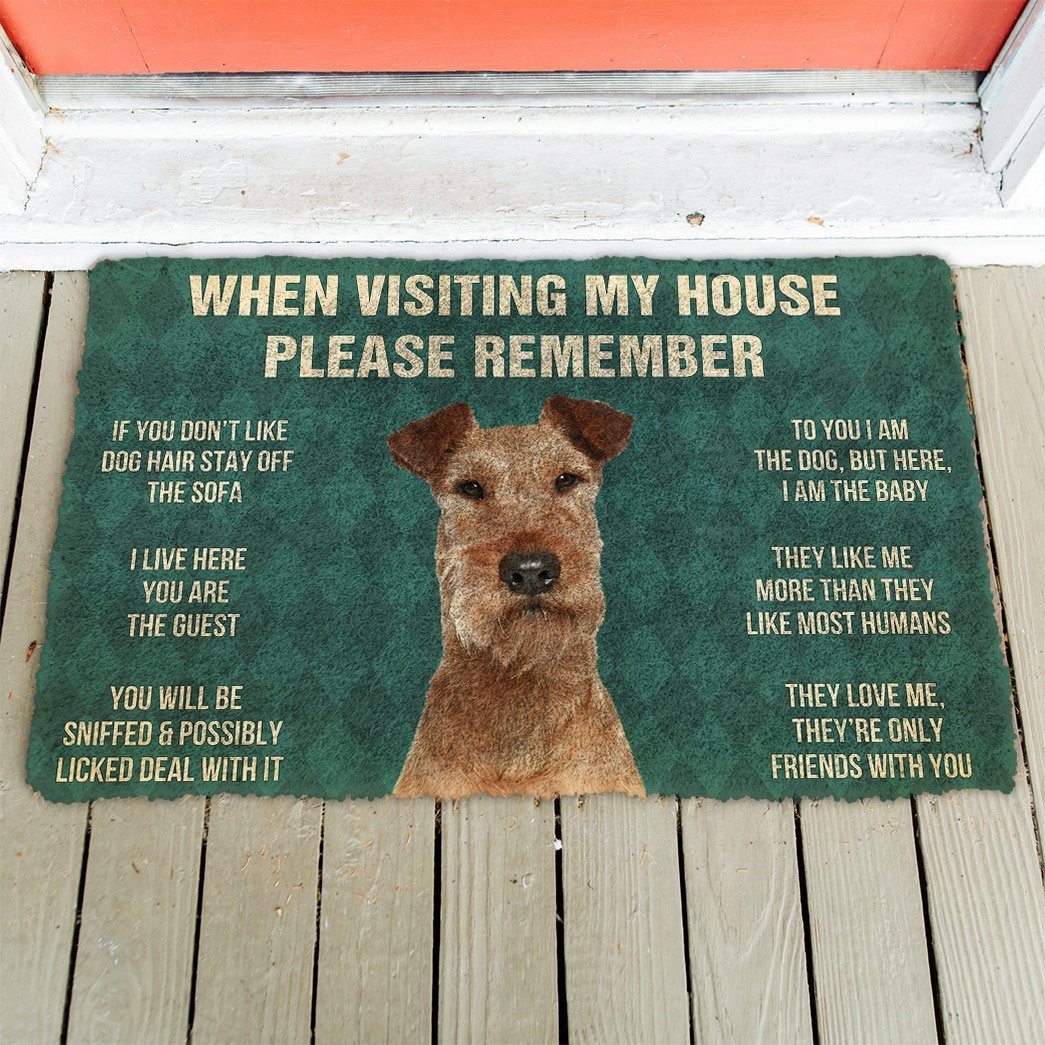 GearHuman 3D Please Remember Irish Terrier Dogs House Rules Doormat GV250152 Doormat