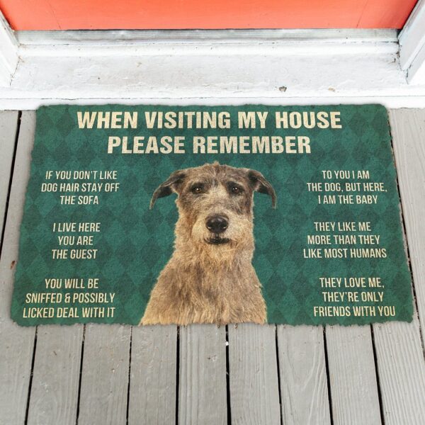 GearHuman 3D Please Remember Irish Wolfhound Dogs House Rules Doormat GV250121 Doormat