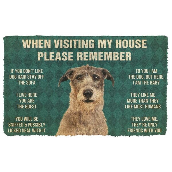 GearHuman 3D Please Remember Irish Wolfhound Dogs House Rules Doormat GV250121 Doormat Doormat S(15,8''x23,6'')