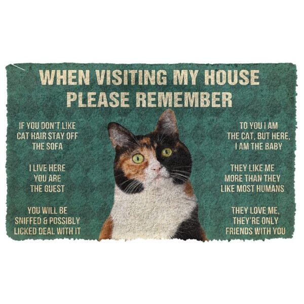 GearHuman 3D Please Remember Japanese Bobtail Cat House Rules Doormat GR15015 Doormat Doormat S(15,8''x23,6'') 