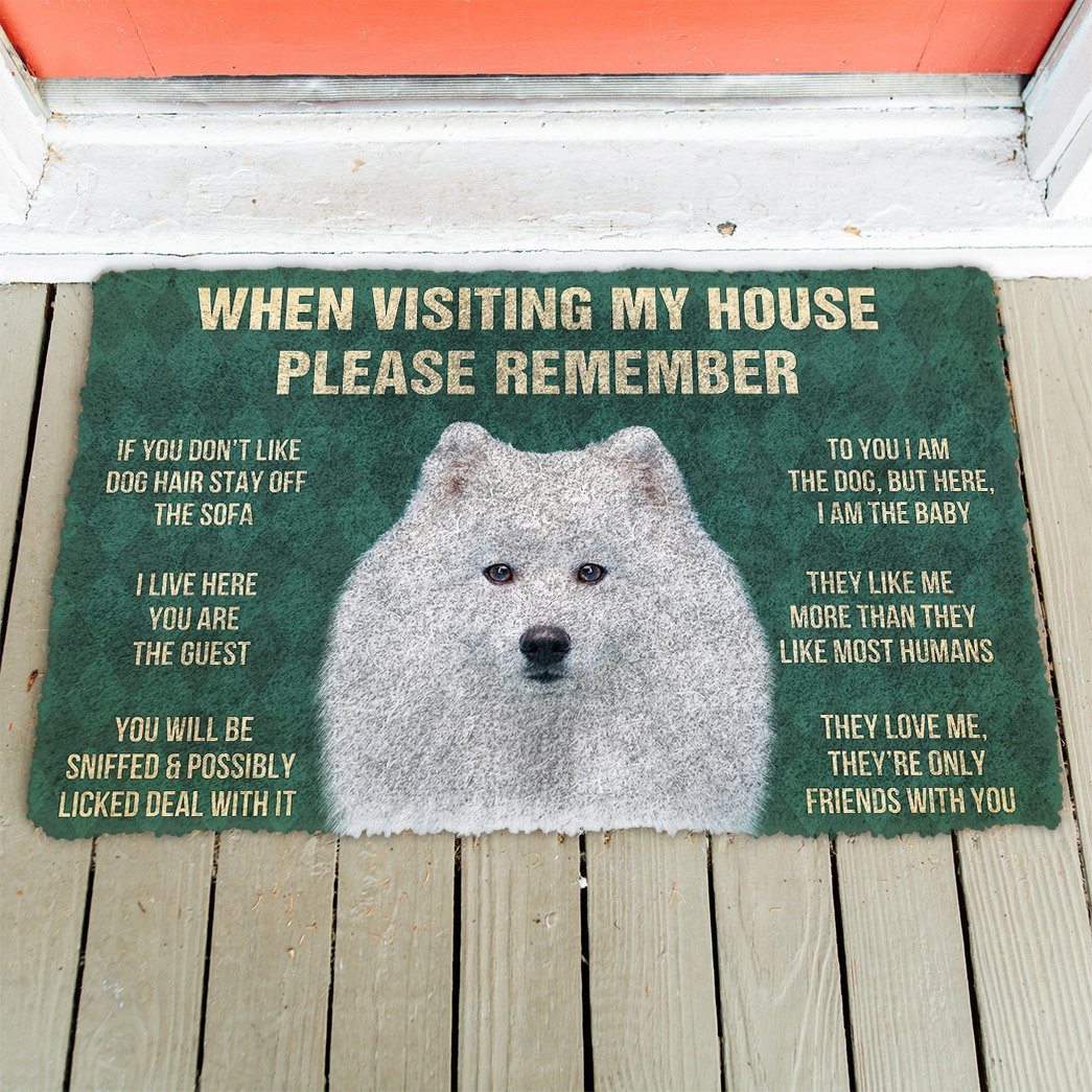 GearHuman 3D Please Remember Japanese Spitz Dogs House Rules Doormat GV250150 Doormat
