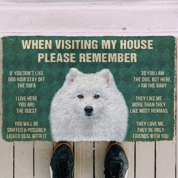 GearHuman 3D Please Remember Japanese Spitz Dogs House Rules Doormat GV250150 Doormat