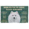 GearHuman 3D Please Remember Japanese Spitz Dogs House Rules Doormat GV250150 Doormat Doormat S(15,8''x23,6'')