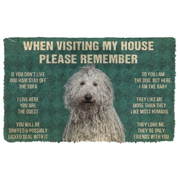 GearHuman 3D Please Remember Komondor Dogs House Rules Doormat GV250149 Doormat Doormat S(15,8''x23,6'')