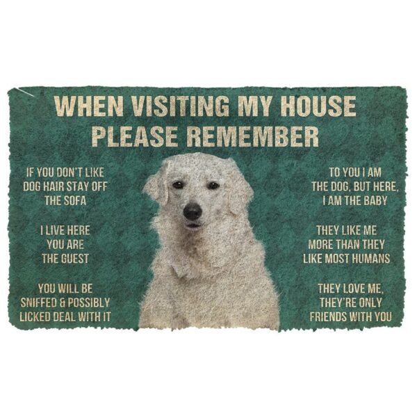 GearHuman 3D Please Remember Kuvasz Dogs House Rules Doormat GV250148 Doormat Doormat S(15,8''x23,6'')