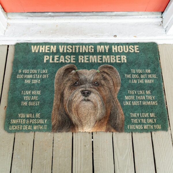 GearHuman 3D Please Remember Lhasa Apso Dogs House Rules Doormat GV250122 Doormat